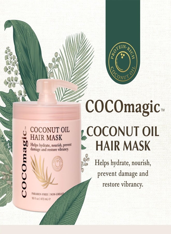 Cocomagic Coconut Oil Hair Mask - Repairs Damage, Prevents Frizz, Restores & Adds Shine | Protein Rich & Extra Hydrating | Paraben Free, Cruelty Free, Made in USA (16 Fl Oz) - Image 3